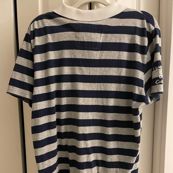 Aeropostale Men’s Large blue and gray striped polo - Picture 2 of 5
